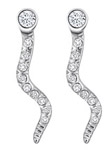 TruSilver Snake Earrings with Cubic Zirconias