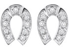 14K White Horseshoe Earrings with Diamonds (.18 ct. tw.)