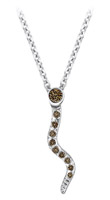14K White Gold Snake Pendant on Cable Chain