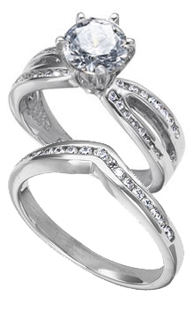 V shaped diamond wedding ring