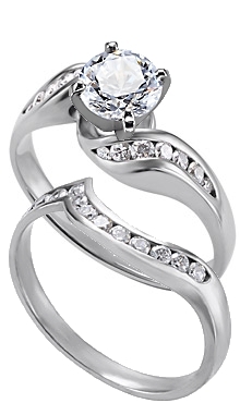 Curved palladium wedding ring